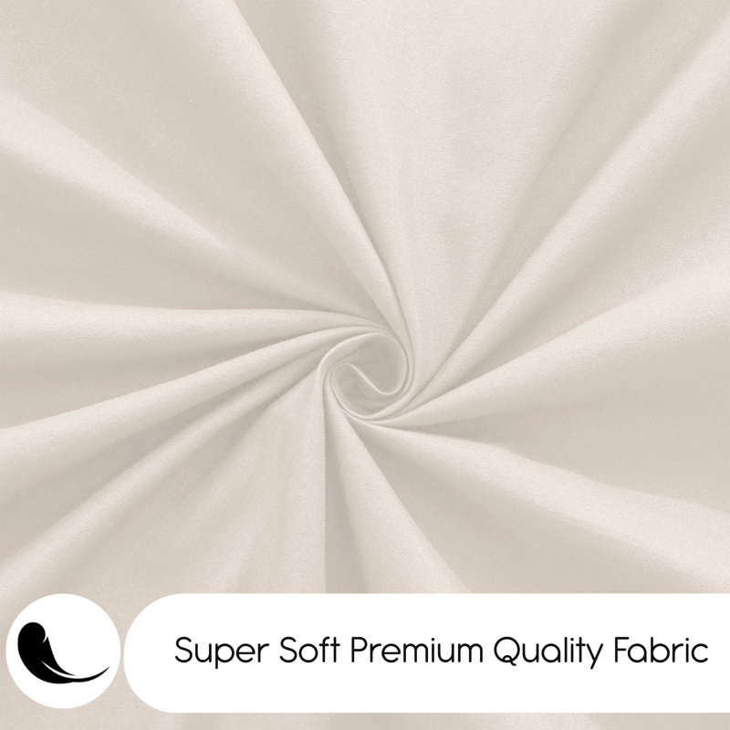 Edyson Microfiber Solid Colour Duvet Cover Set with Pillowcases, Cream, Kingsize - 2 Standard Pillowcases