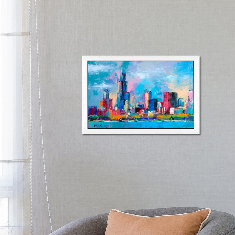 Chicago V 1 Piece Painting on Canvas, 101.6 cm H x 66.04 cm W, White Framed