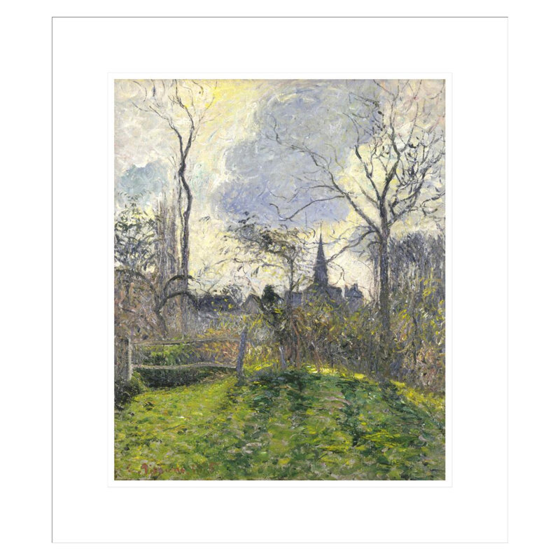 «The Bell Tower of Bazincourt» par Camille Pissarro, impression giclée encadrée, H 20,3 po x l 17,75 po