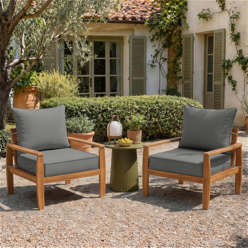 Coussins de chaise d'extérieur et coussins de siège et de dossier Brax 22X22X4 Braun Outdoor, ensemble de 2 coussins, 2