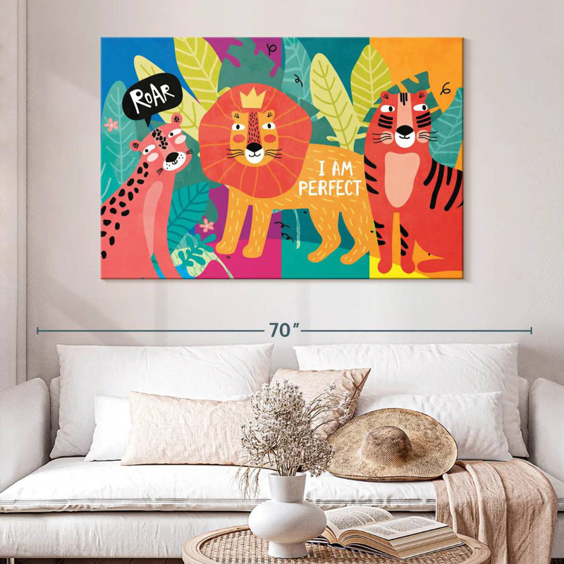 Ashelle Perfect Jungle Wild Cats, 34" H x 51" W