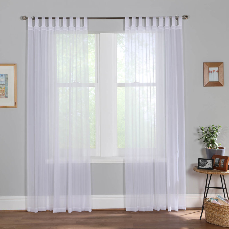 Mitthun Semi Sheer Pair, 149cm Width x 122cm Drop, White
