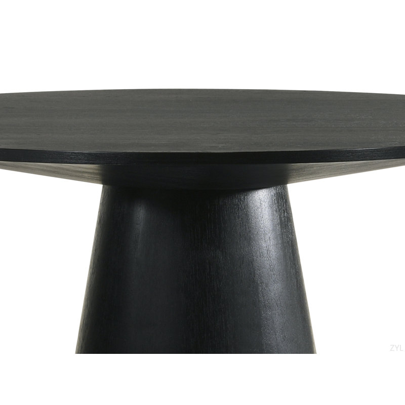 Table de salle à manger ronde en bois manufacturé noir