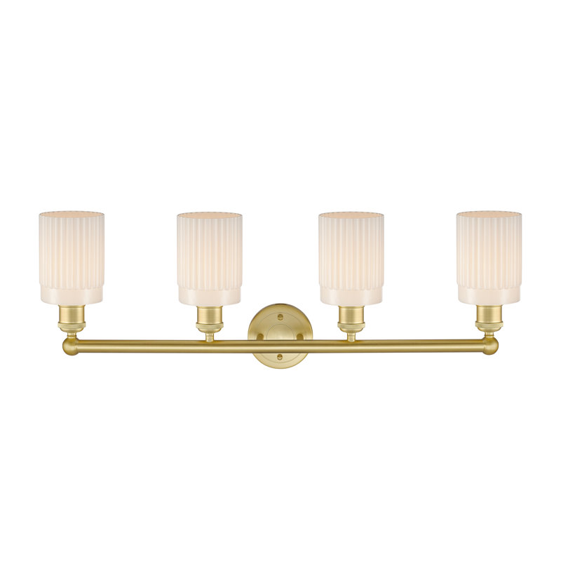 Kamena 4 - Light Dimmable Vanity Light, Matte White, Satin Gold