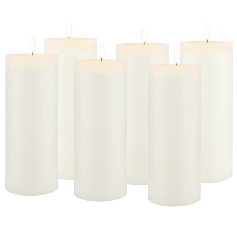 Ensemble de bougies longues 6 pièces, H 8 po x l 3 po x P 3 po