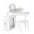 Corner Makeup Vanity Desk With Adjustable Folding Mirror, 3-color Led Lighting, Adequate Storage And Stool