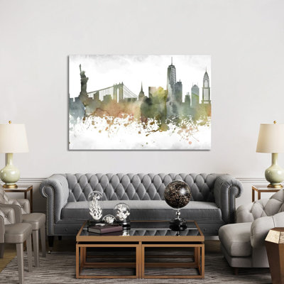 New York Skyline by WallDecorAddict - Wrapped Canvas Print