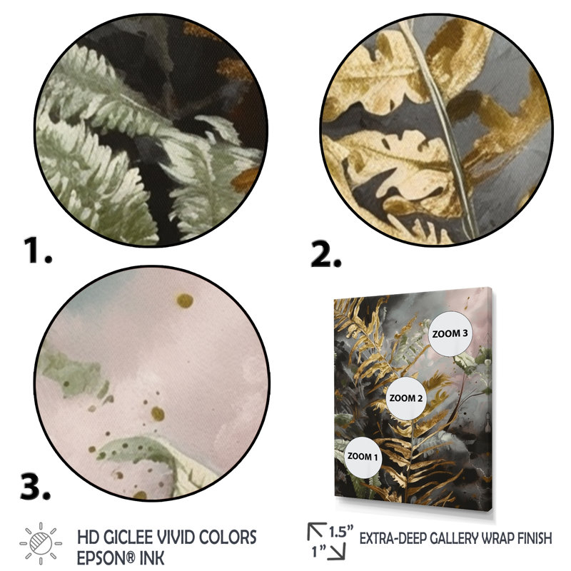 Green Fern Whispers II - imprimé, Cadre photo noir, H 20 po x l 12 po x P 1 po