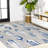 Sabinal Modern Fish High-Low Gray/Navy Indoor/Outdoor Rug-602338923