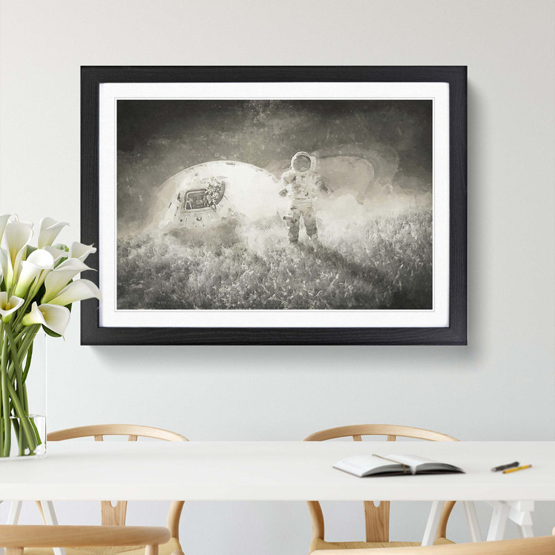 Space Travel in Abstract - Framed Print, 48cm H x 65cm W x 2cm D, Black Framed