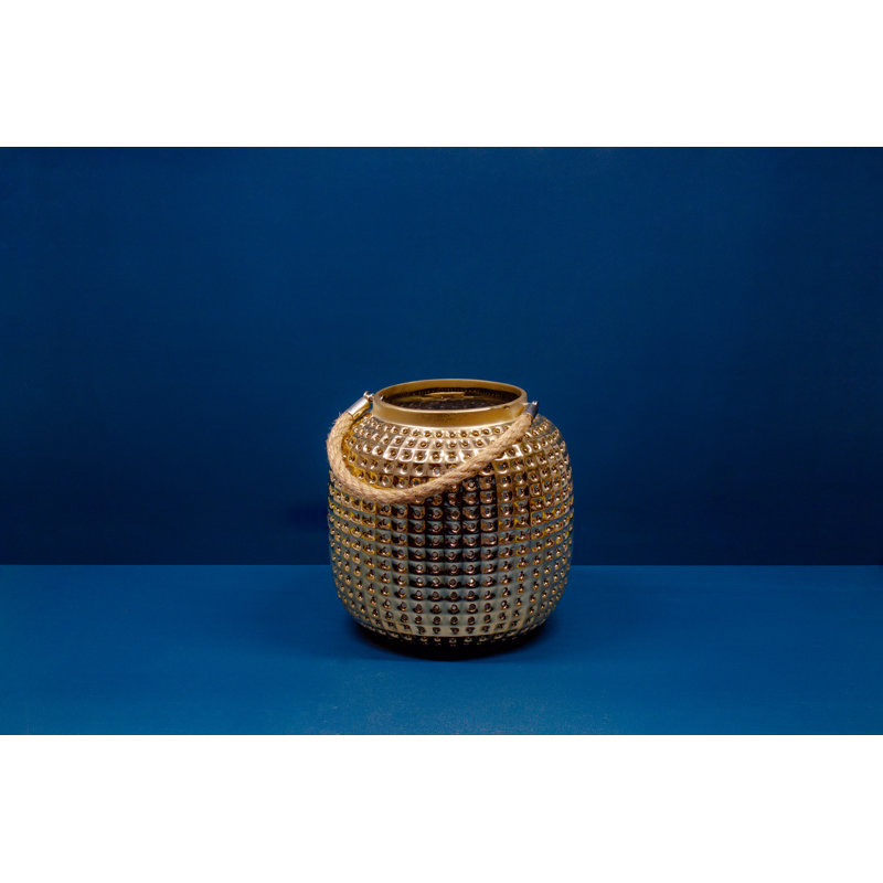 Lantern Porcelain Table Lamp- Dark Ceramic Light with Asian Inspired Cutouts, Golden