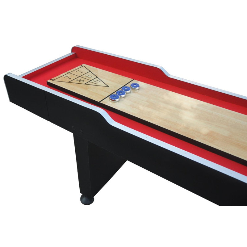 Table de jeu de palets récréative rouge et noire 9 pi x 2 pi