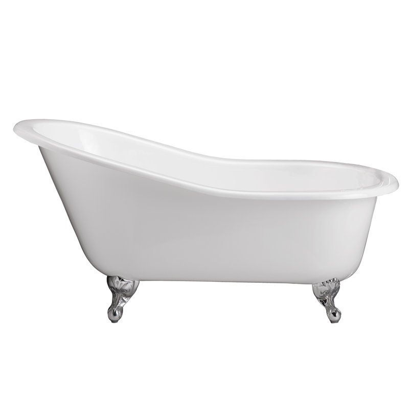 Baignoire de trempage sur pattes en fonte 57 "x 31" Grayson, Nickel brossé