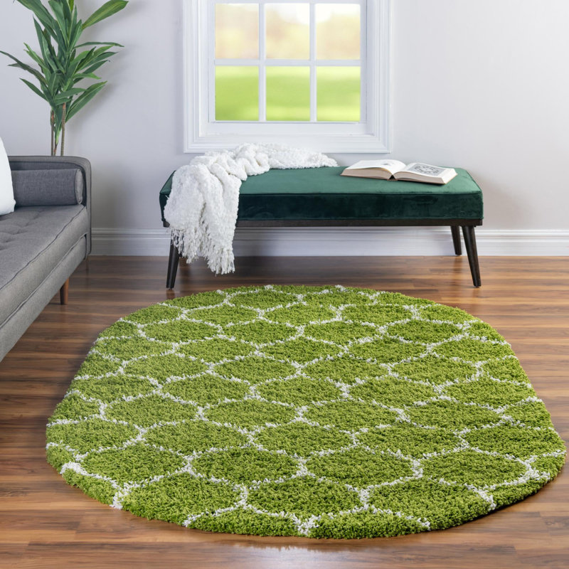 Geometric Indoor Rug, Oval 7'10" x 10'