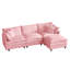 Canapé d'angle modulaire avec pouf amovible et revêtement en chenille-783658632-783658644