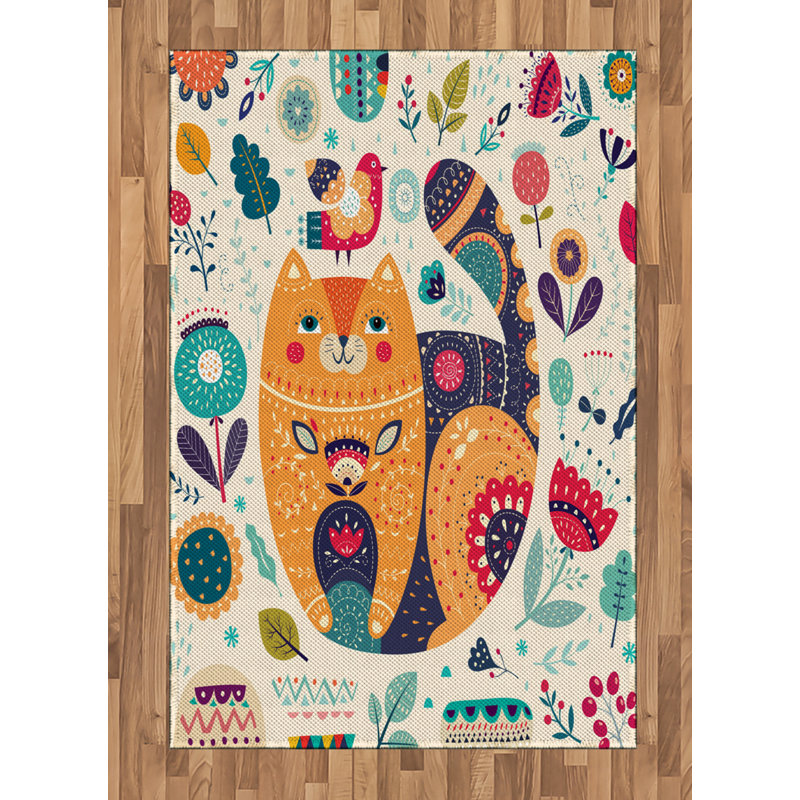 Tapis décoratif à motif de fibres longues en polyester à haute densité Paisley, Rectangle— 4 pi x 5 pi 8 po