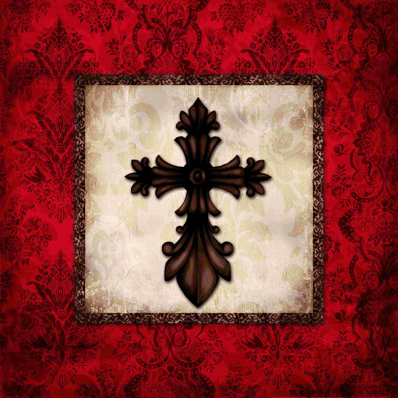 Multi Tone Dark Cross - impression sur toile tendue, H 12 po x l 12 po