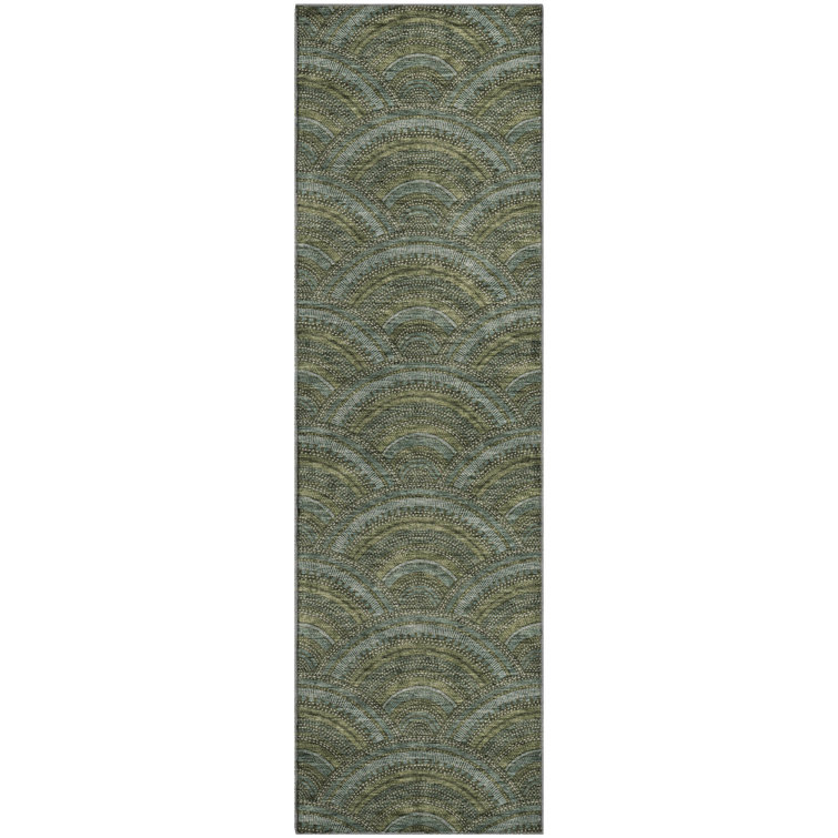 Premium Machine Washable Prisco Olive Rug