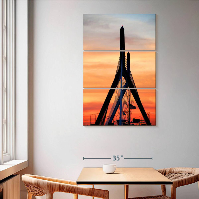 Lilie Zakim Bridge At Sunset, 65" H x 42" W