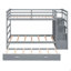Lit superposé simple au-dessus de simple avec lit gigogne et escalier-612203486-612203485
