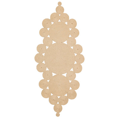Tapis d'entrée en osier beige, 3 x 6,6 pi | 50% polypropylène et 50% jute, tissage plat, sans velours, épaisseur: 0,2 po | 2890 g / m² | Facile à nettoyer, passer l'aspirateur et enlever les taches sans danger | Idéal pour les vestibules et les espaces de vie