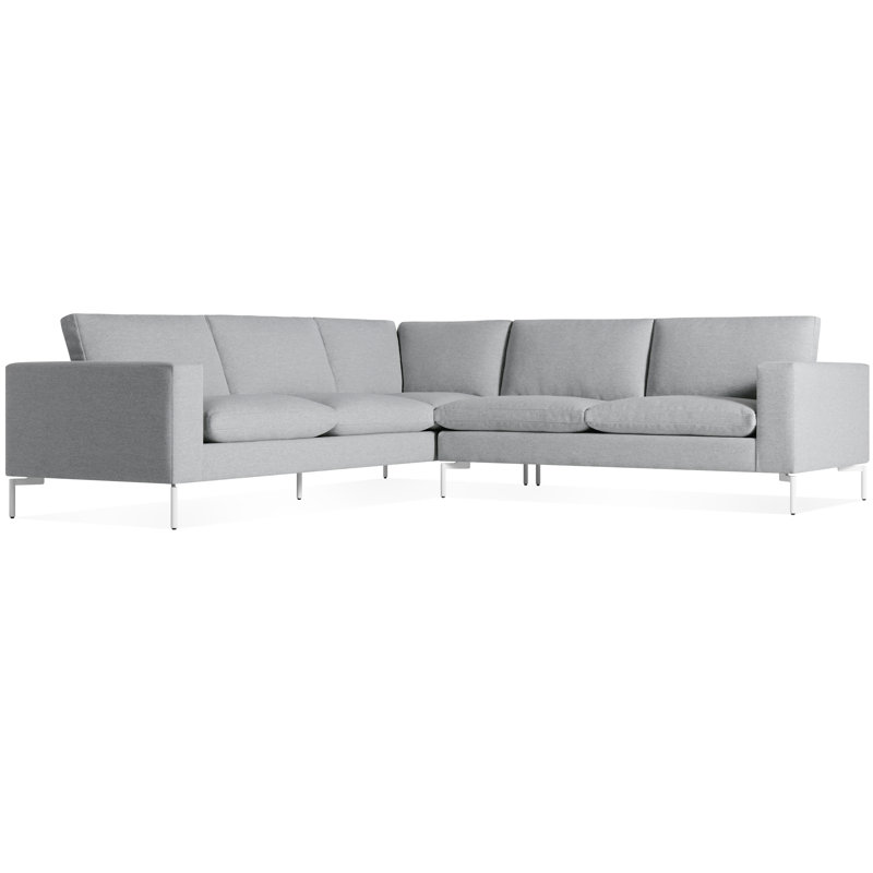 Nouveau canapé modulaire de coin standard, Accoudoir à gauche (vu de face), Mode Maharam en tissage croisé en taille-douce