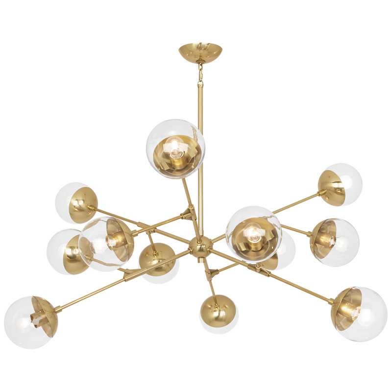 Lustre sphérique spoutnik à 12 lumières Celeste, Laiton moderne