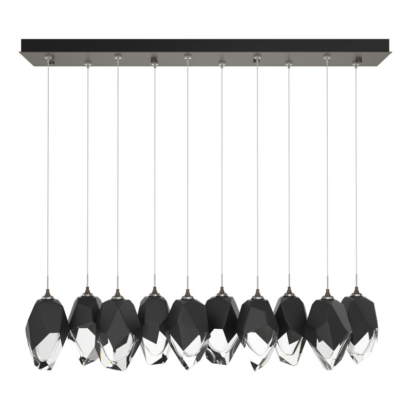Chrysalis Kitchen Island Geometric Pendant, Dark Smoke, Black, 15" - 80"