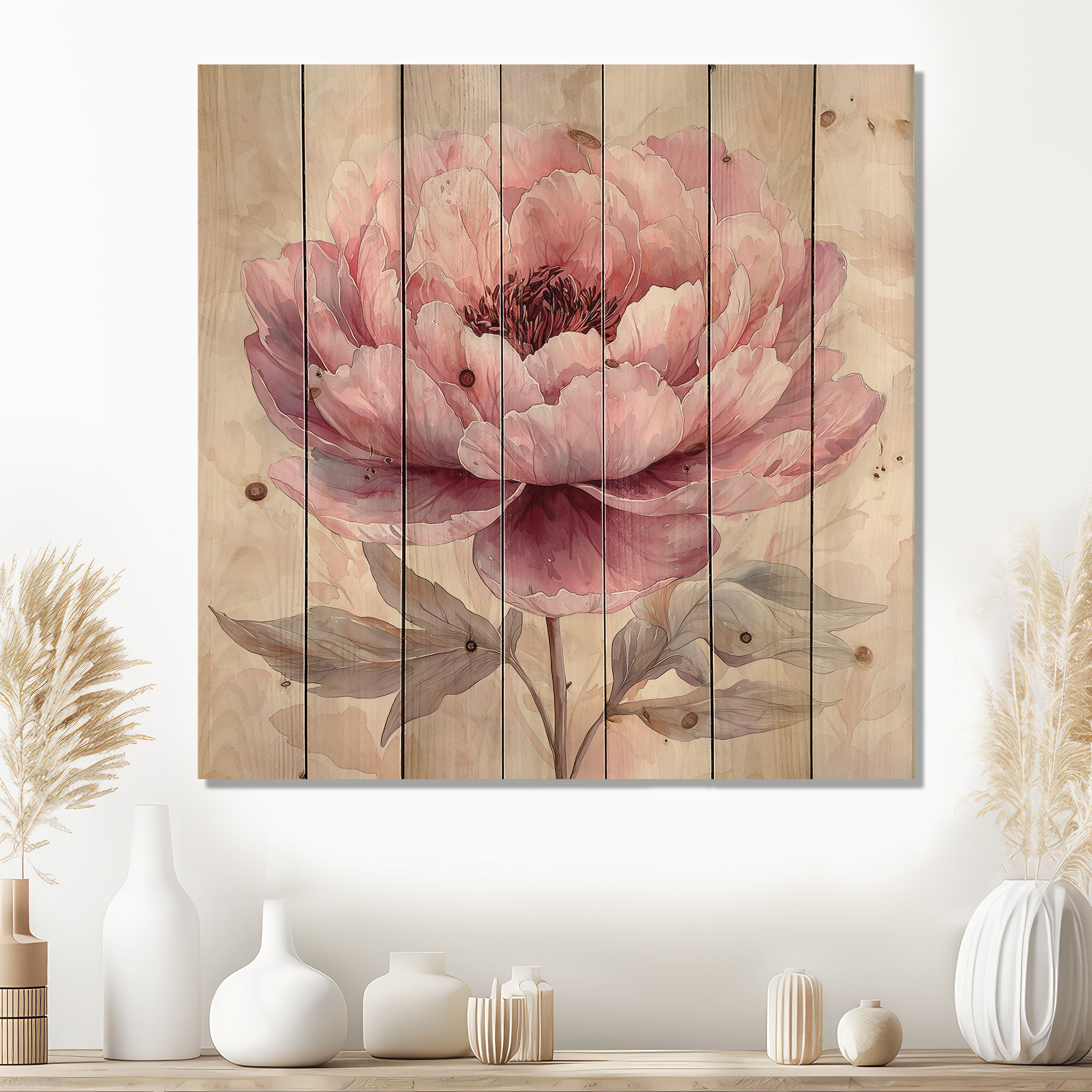 Ophelia & Co. Vintage Elegance Of Pink Peonies I - Peonies Wood Wall ...