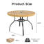 Table de patio moderne et durable, grain de bois réaliste, pieds en fer pour le jardin et le balcon