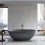 65.2 Inch Freestanding Solid Surface Soaking Bathtub For Bathroom-120137207