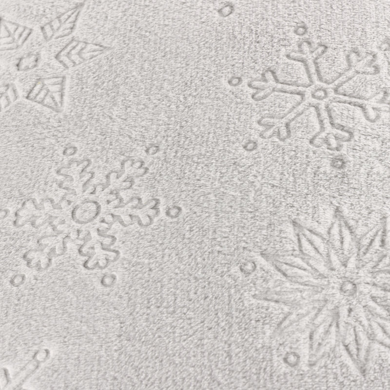 Snowflakes Grey Square Cushion, Feather