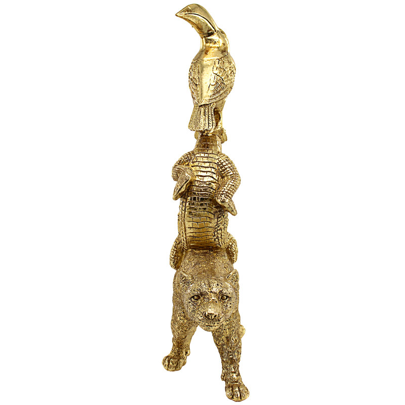 Figurine animal exotique empilée en trio