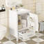 Meuble-lavabo moderne de 20 pouces avec lavabo en céramique, tiroir et porte à fermeture en douceur, organisateur de porte double couche, tiroir de séparation, patins réglables - conception de rangement peu encombrante-1893887329