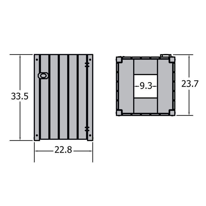 40 Gallon Open Trash Can, Gray