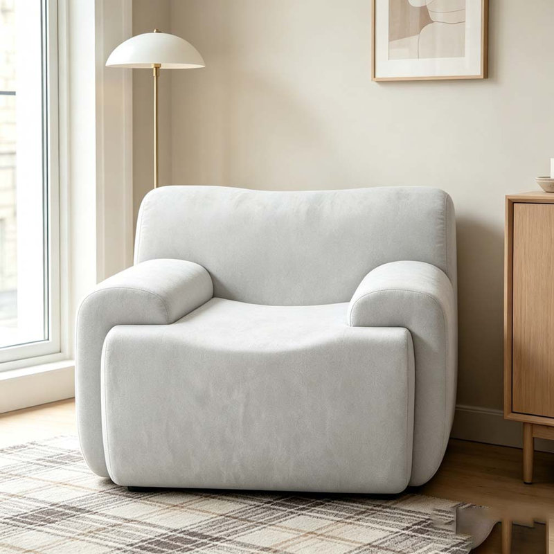 Chaise d'appoint moderne rembourrée, Beige