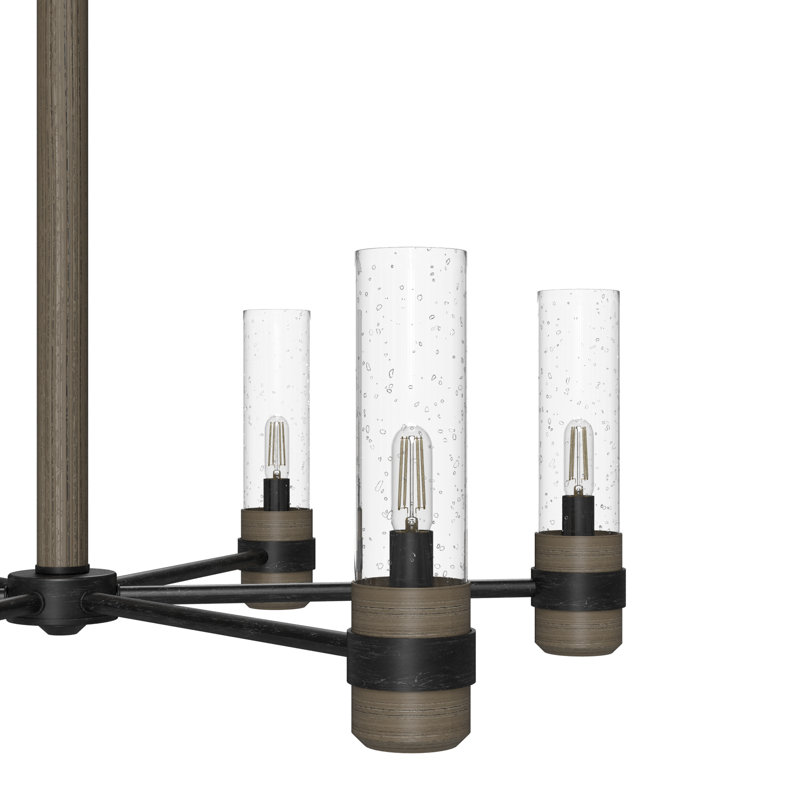 River Mill 6 Light Candle Style Classic / Traditional Chandelier, Rustic Iron