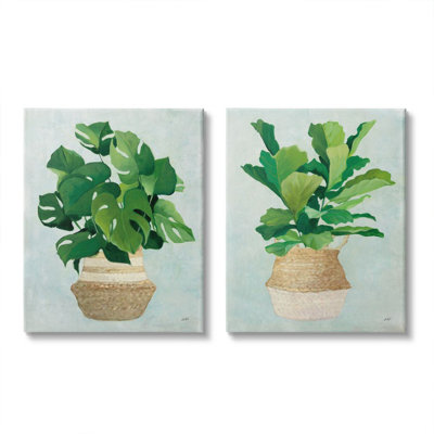 Serene Monstera d'intérieur plante minimale par Julia Purinton - ensemble de 2 impressions d'art graphique