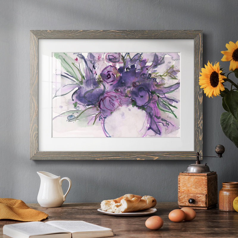 Lavande florale Splendor I, H 14 po x l 20 po x P 1,5 po, Gris