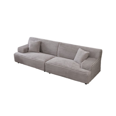 2291-g Modern Sofa, Comfortable Cloud Sofa Soft Plush Corduroy Interior With Square Armrests, Living Room, Bedroom, Sofa