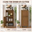 Armoire de rangement secrétaire avec bureau rabattable, 1 porte et tablette intérieure, brun noyer