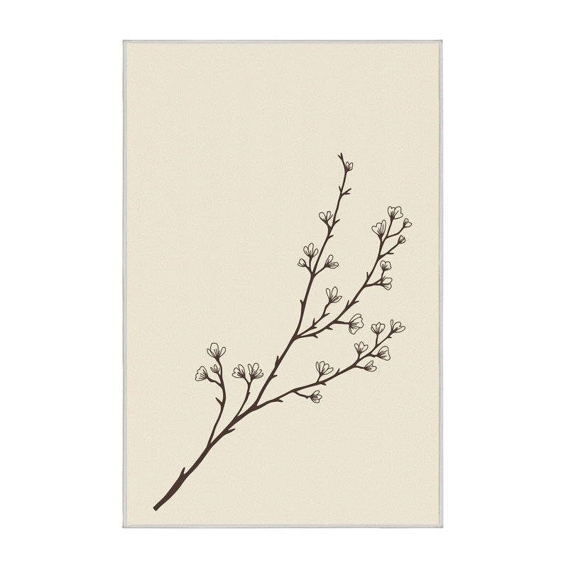 Soft Plush Eudy Easter Modern & Contemporary Abstract Area Rug in Beige – White Binding, 8x10