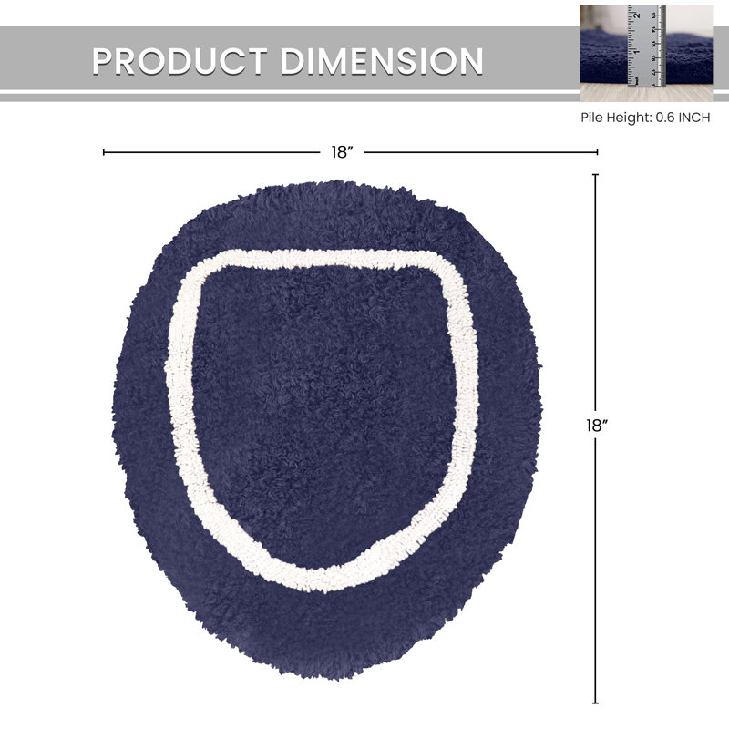 Tapis pour salle de bain Dobrinka, Marine, 18 po x 18 po (couvercle)