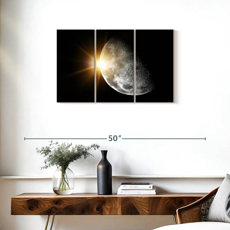 Oberle Sun Behind Moon, 20" H x 33" W