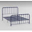 Grand lit plateforme en métal 1 pièce à finition bleue 1pc, dans une boîte-131583880