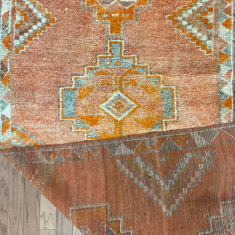  Handmade Turkish Oushak Wool Runner
