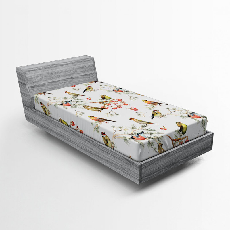 Drap-housse animal à motif floral, Drap-housse de taille simple