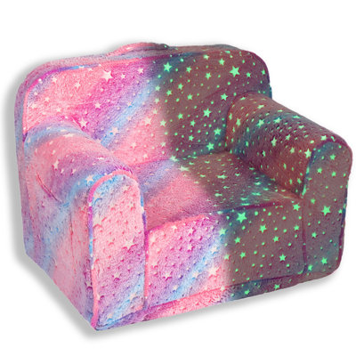 Kids Ultra-Soft Snuggle Chair, Toddler Reading Couch Glow in The Dark, Kids Sofa Play Couch