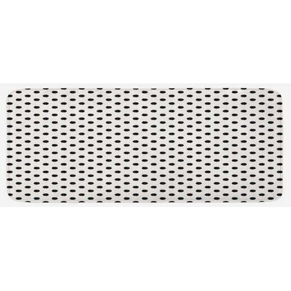 Nakke Black with White Polka Dots Indoor/Outdoor Layering Doormat Latitude Run