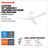 Lynton 52" White Ceiling Fan with Remote (No Light)